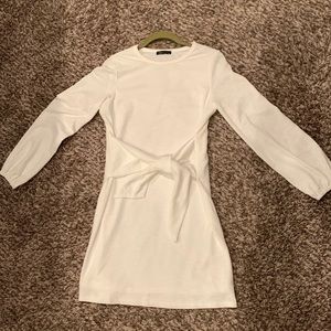 White long sleeved knit dress